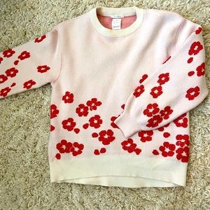 Pink floral Zara knit sweater